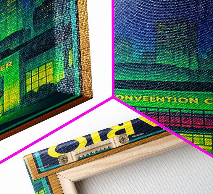 Ontario Travel Poster, Canvas Print, Retro Neon Travel Art, Ontario Travel Art, Travel Poster Art, Vintage Travel Art, Vintage City Poster