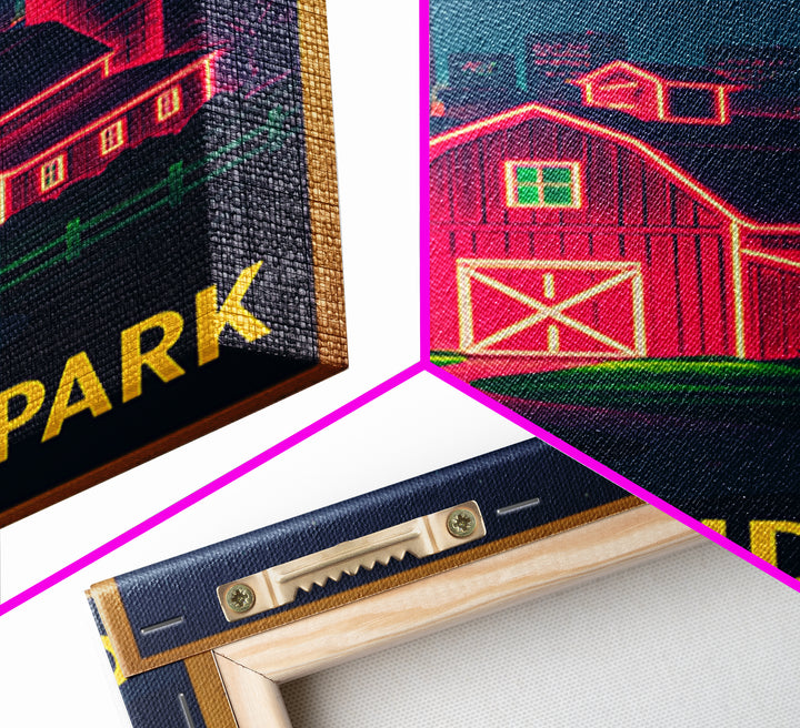 Overland Park Kansas Travel Poster, Canvas Print, Retro Neon Travel Art, Overland Park Art Print, Retro Travel Print, Vintage City Art