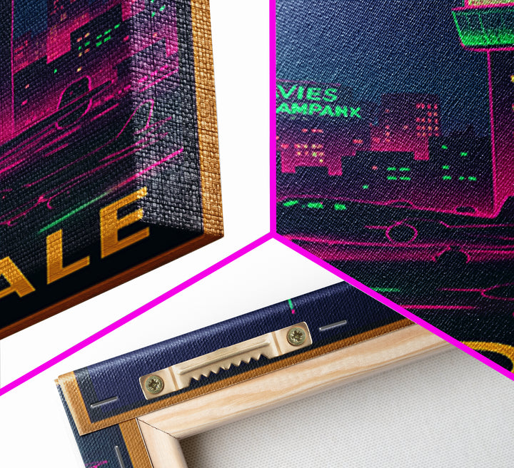 Palmdale California Travel Poster, Canvas Print, Retro Neon Travel Art, Palmdale Poster Print, Travel Prints, Travel Art Print, Poster Art