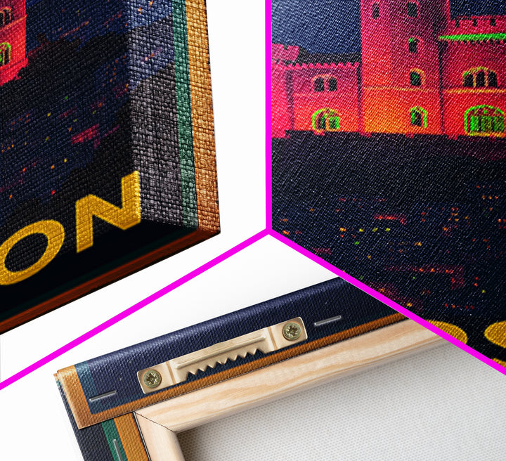 Paterson New Jersey Travel Poster, Canvas Print, Cyberpunk Style City Art, Paterson Poster Print, Travel Art Print, Watercolor Skyline