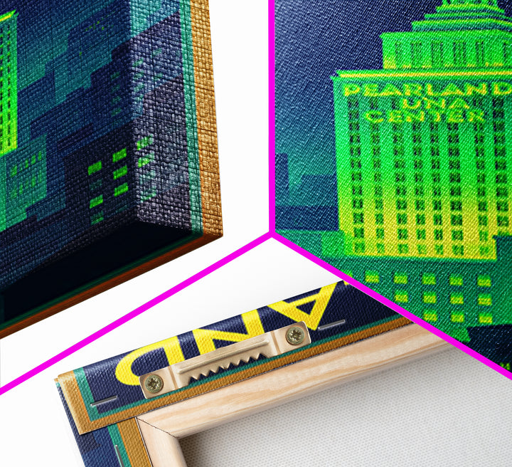 Pearland Travel Poster, Canvas Print, Cyberpunk Style City Art, Pearland Wall Art, Gift For Travelers, Travel Poster Set, Travel Wall Decor