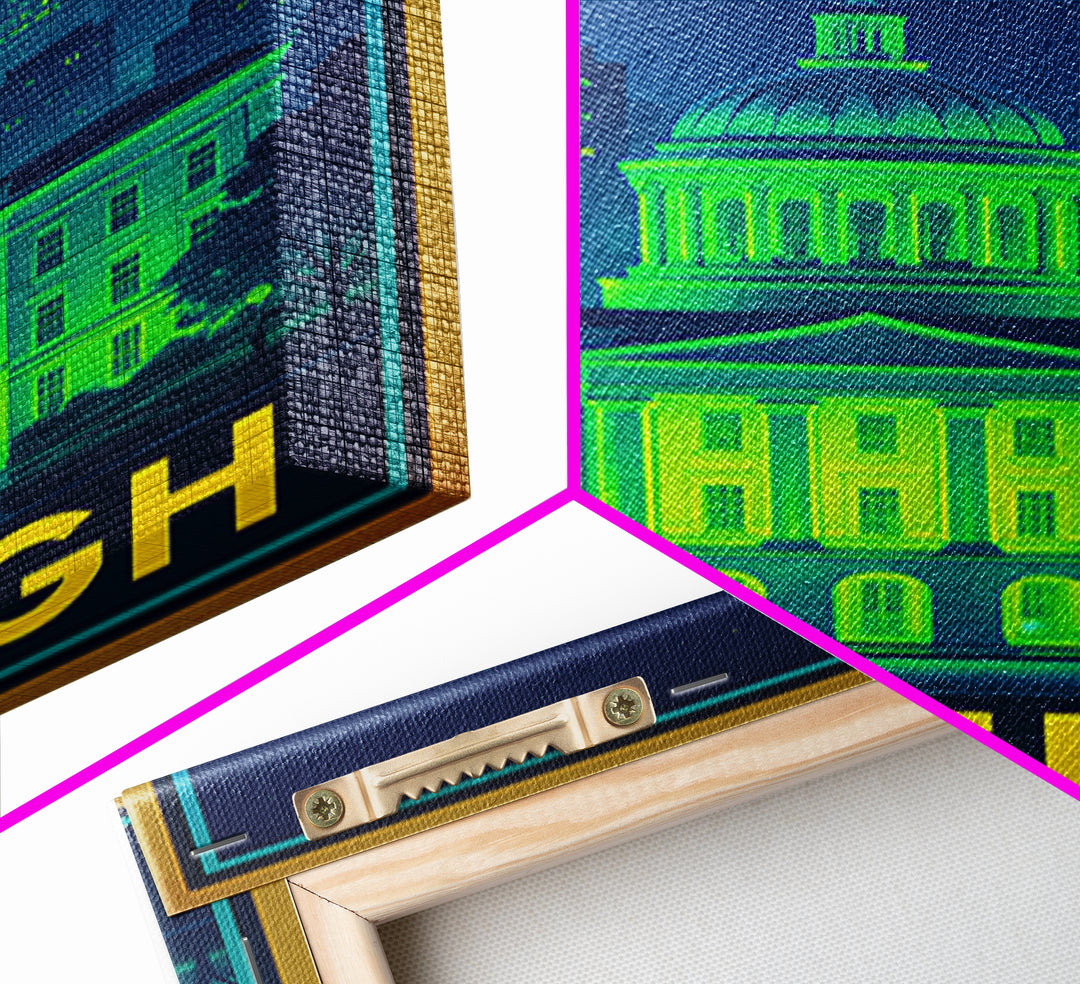 Raleigh North Carolina Travel Poster, Canvas Print, Electric Night Poster Art, Raleigh City Art, Vintage City Art, Travel Art, City Poster