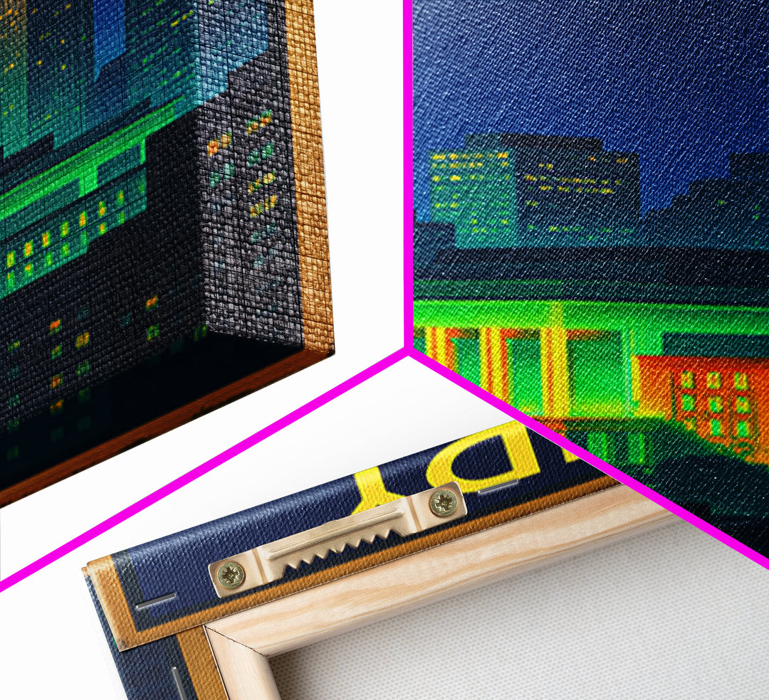 Sandy Springs Travel Poster, Canvas Print, Retro Neon Travel Art, Sandy Springs Travel Art, Travel Poster Set, Watercolor Downtown Skyline