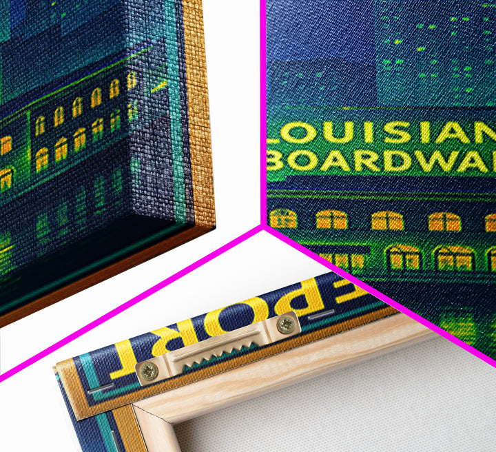 Shreveport Travel Poster, Canvas Print, Cyberpunk Style City Art, Shreveport Art Print, City Travel Prints, Travel Poster Set, Design 2