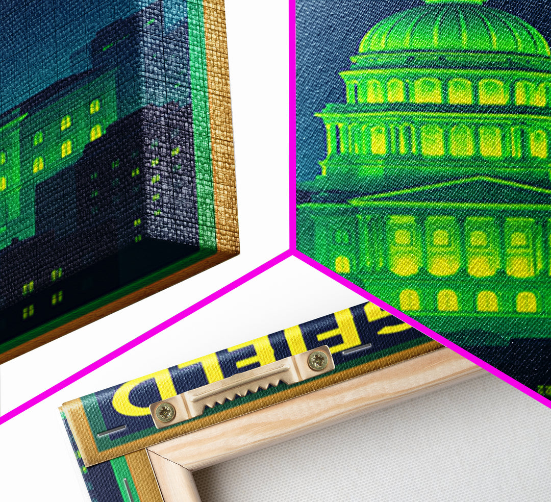 Springfield Travel Poster, Canvas Print, Cyberpunk Style City Art, Springfield Wall Art, Travel Wall Decor, Retro Travel Print