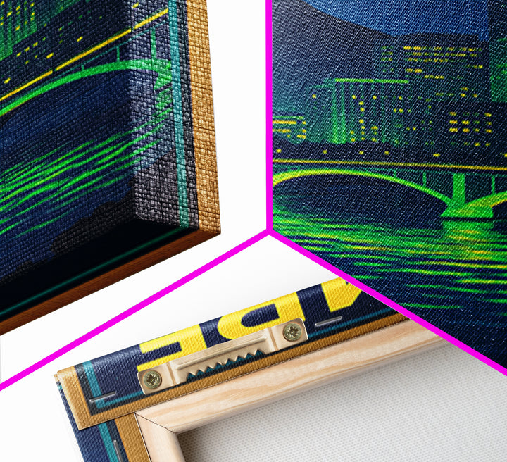 Tempe Travel Poster, Canvas Print, Cyberpunk Style City Art, Tempe Poster Print, City Travel Prints, Mid Century Wall Art, Travel Wall Art