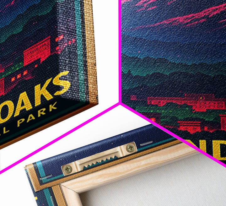 Thousand Oaks California Travel Poster, Canvas Print, Retro Neon Travel Art, Thousand Oaks Poster Print, Gift For Travelers, Wall Art