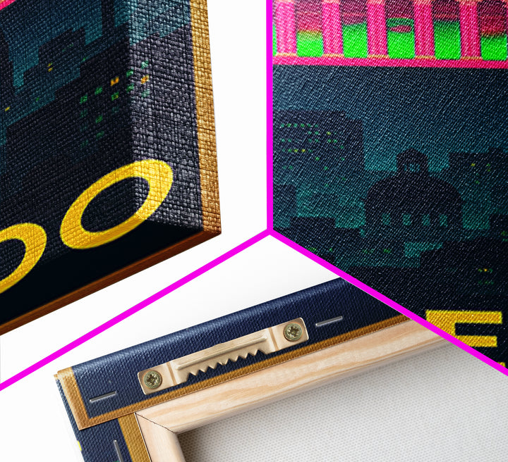 Toledo Ohio Travel Poster, Canvas Print, Cyberpunk Style City Art, Toledo Poster Print, Wanderlust Decor, Retro Travel Print, Wall Decor