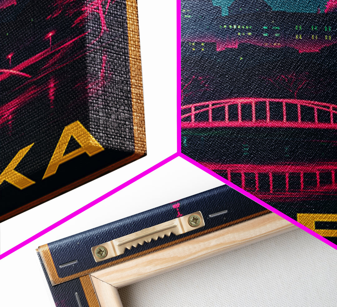 Topeka Kansas Travel Poster, Canvas Print, Retro Neon Travel Art, Topeka City Art, Travel Poster Art, Travel Wall Art, Living Room Wall Art