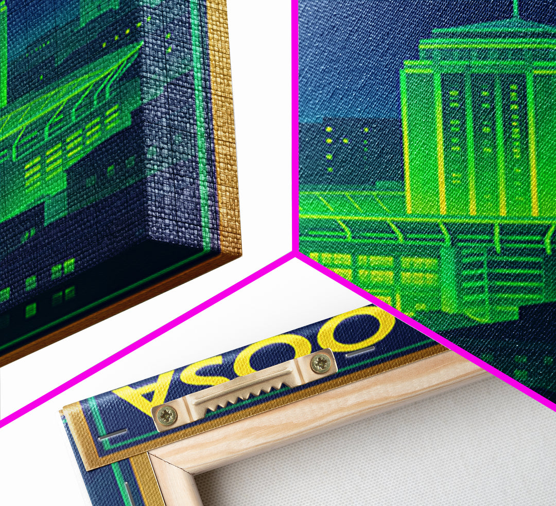 Tuscaloosa Travel Poster, Canvas Print, Electric Night Poster Art, Tuscaloosa Travel Art, Retro Travel Print, Living Room Wall Art