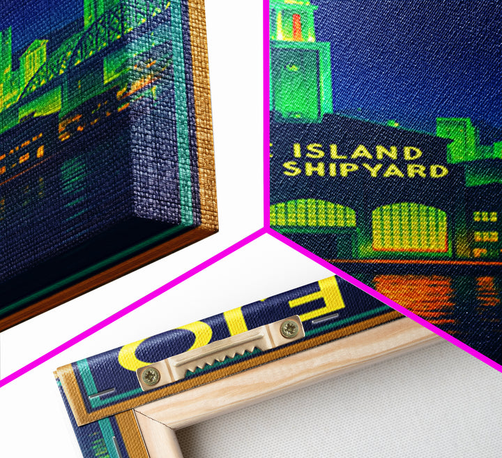 Vallejo Travel Poster, Canvas Print, Cyberpunk Style City Art, Vallejo City Art, Retro Travel Print, Gift For Travelers, Travel Wall Decor