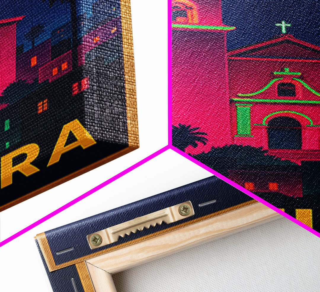 Ventura California Travel Poster, Canvas Print, Neon Skyline Art Wall Art, Ventura Art Print, Wall Decor, City Illustration, Home Decor