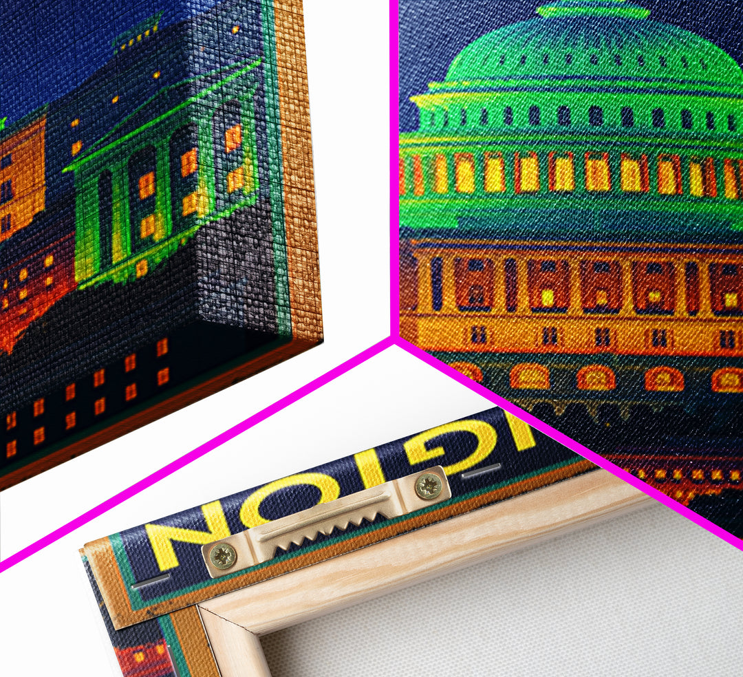 Washington Travel Poster, Canvas Print, Neon Skyline Wall Art, Washington Travel Art, Modern Wall Decor, City Travel Prints, Wall Art