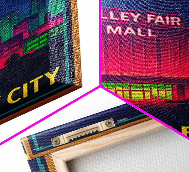 West Valley City Utah Travel Poster, Canvas Print, Cyberpunk Style City Art, West Valley City Poster Print, Poster Art, Travel Wall Art