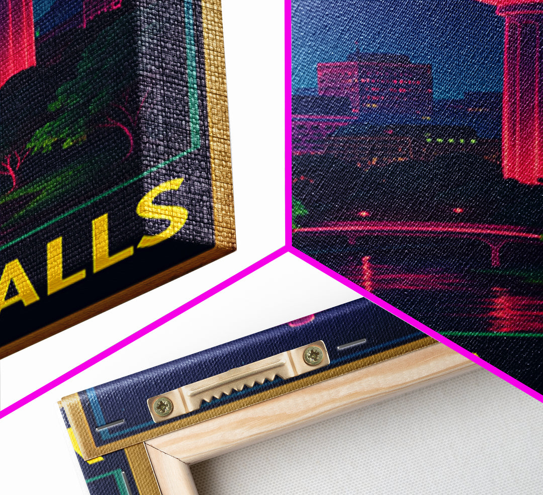 Wichita Falls Texas Travel Poster, Canvas Print, Electric Night Poster Art, Wichita Falls Wall Art, Travel Art Print, Wanderlust Decor