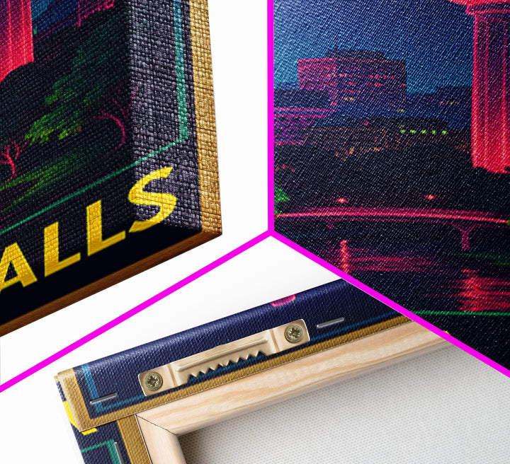 Wichita Falls Texas Travel Poster, Canvas Print, Electric Night Poster Art, Wichita Falls Wall Art, Travel Art Print, Wanderlust Decor