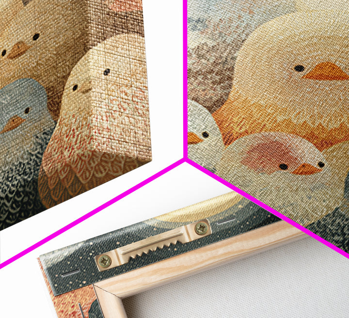 Ducklings Following a Mother Duck Canvas Print, Nursery Art, Playroom Wall Decor, Nursery Decor, Nursery, Modern Decor, NUR-1x1-14