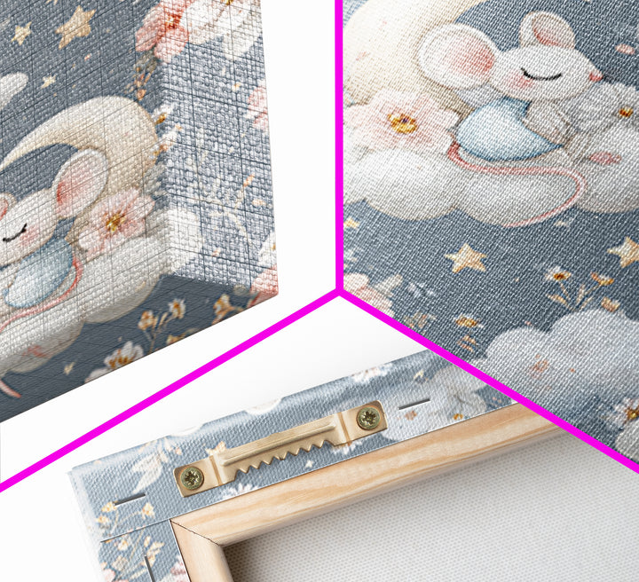 Ballet Mouse in Storybook Style Canvas Print, Nursery Art, Wall Hangings, Nursery Decor, Nursery, Digital Download Art, NUR-1x1-20