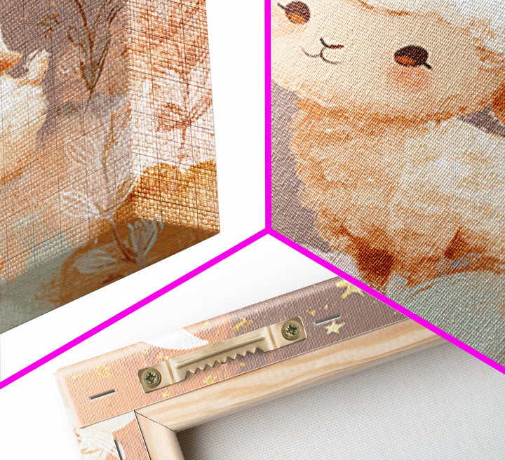 Little Lamb under a Starry Sky Canvas Print, Nursery Art, Boho Decor, Nursery Decor, Fine Art, Nursery, Wall Hangings, NUR-1x1-91