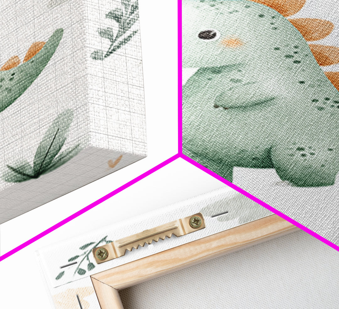 Tiny Dinosaur with Friendly Expression Canvas Print, Nursery Art, Luxury Decor, Nursery Decor, Nursery, Nursery Wall Art, NUR-2x3-23