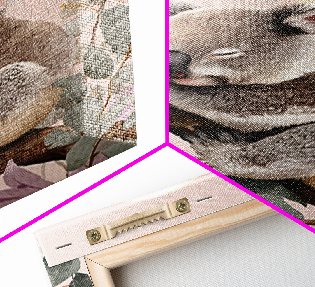 Sleeping Koala on Eucalyptus Branch Canvas Print, Nursery Art, Wall Hangings, Nursery Decor, Oil Painting, Nursery, NUR-2x3-45