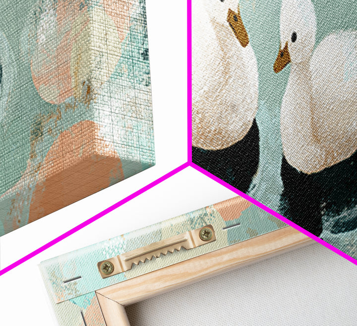 Swan and Cygnet Framed Canvas Print, Nursery Art, Woodland Nursery Art, Nursery Decor, Watercolor Art, Nursery, NUR-3x1-32
