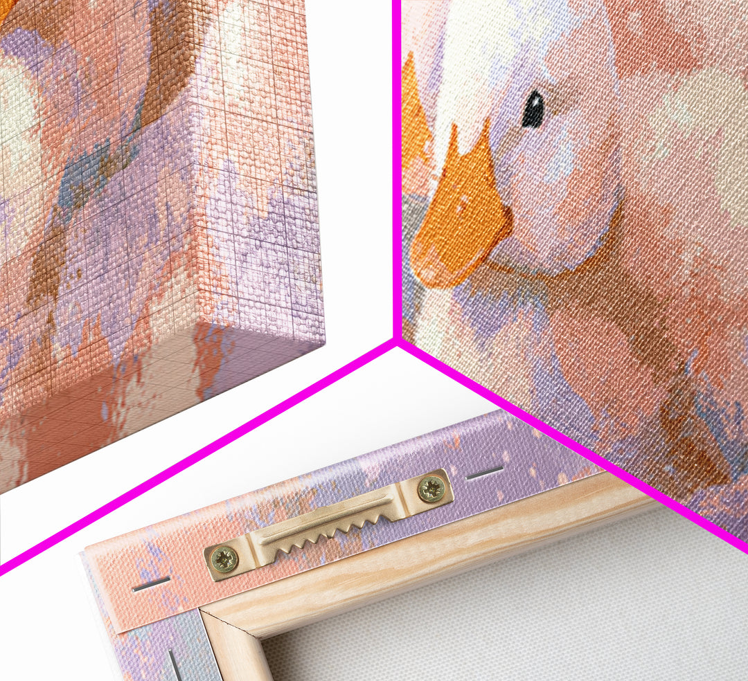 Ducklings Following a Mother Duck Canvas Print, Nursery Art, Playroom Wall Art, Nursery Decor, Nursery, Statement Artwork, NUR-3x1-54