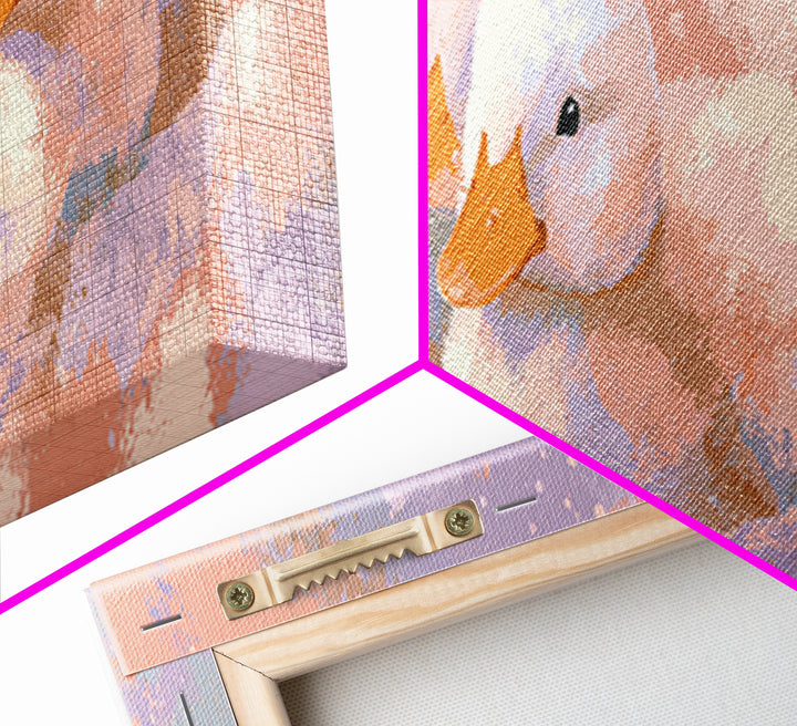 Ducklings Following a Mother Duck Canvas Print, Nursery Art, Playroom Wall Art, Nursery Decor, Nursery, Statement Artwork, NUR-3x1-54