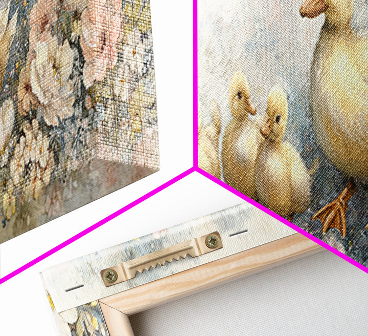 Ducklings Following a Mother Duck Canvas Print, Nursery Art, Art Print, Nursery Decor, Fine Art, Nursery 278, Wall Art Set of, NUR-3x1-78