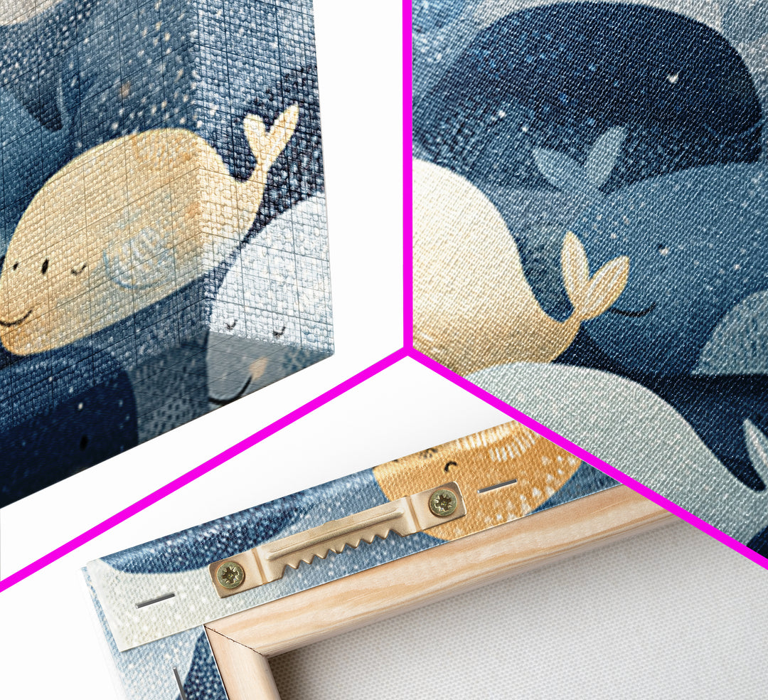 Whale and Tiny Stars Canvas Print, Nursery Art, Nursery Prints, Nursery Decor, Nursery, Kids Wall Decor, Kids Room Wall Art, NUR-3x2-12