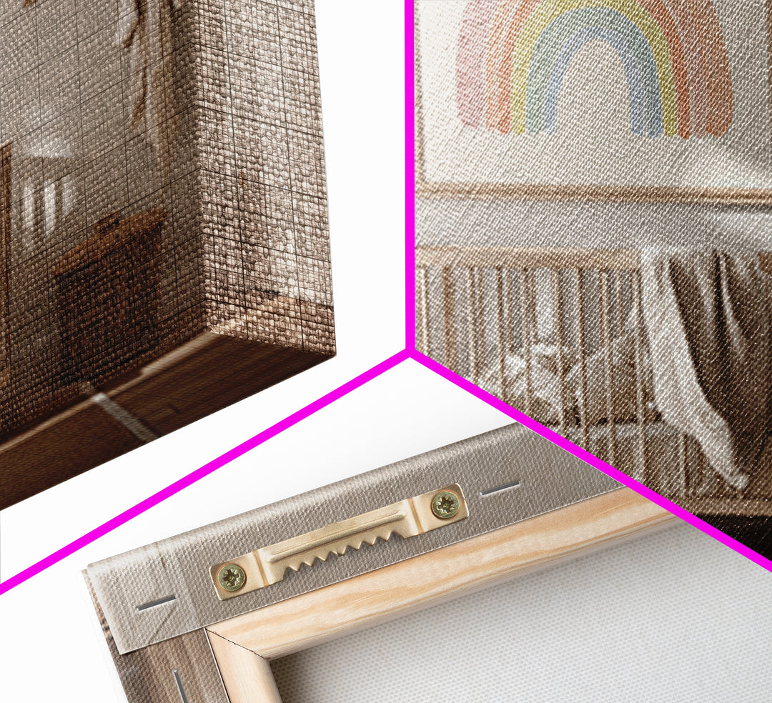 Rainbow Arch with Muted Nursery Colors Canvas Print, Nursery Art, Wall Art, Nursery Decor, Fine Art, Nursery, Nursery Prints, NUR-3x2-83