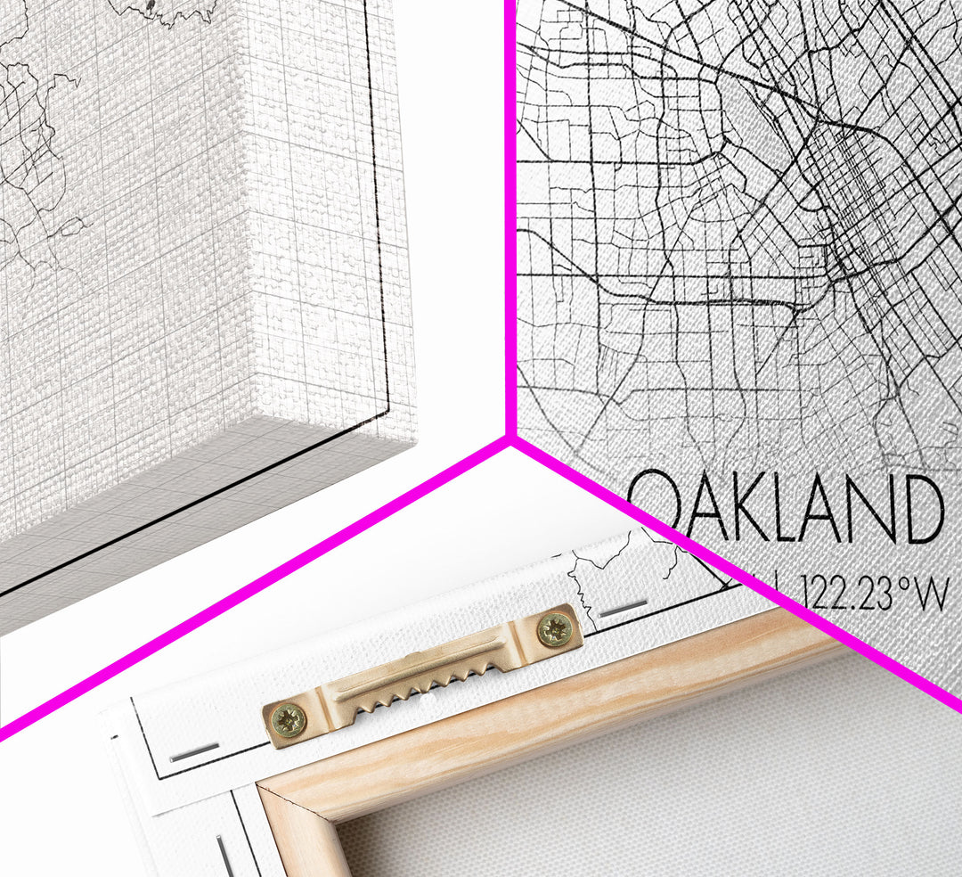 Oakland City Map, California Art, Map Print, Minimalist Wall Art, Wall Art, Canvas Art, Teen Room Art, Dorm Room Art, Graduation Gift