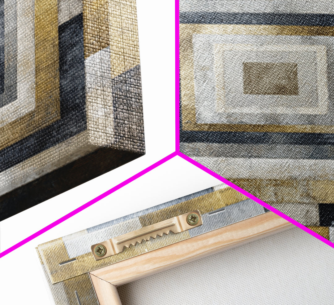 Geometric Labyrinth Pattern Canvas Print, Office Art, Wall Prints, Office Decor, Abstract Art, Focus, Cubicle Decor, OFF-1x1-18