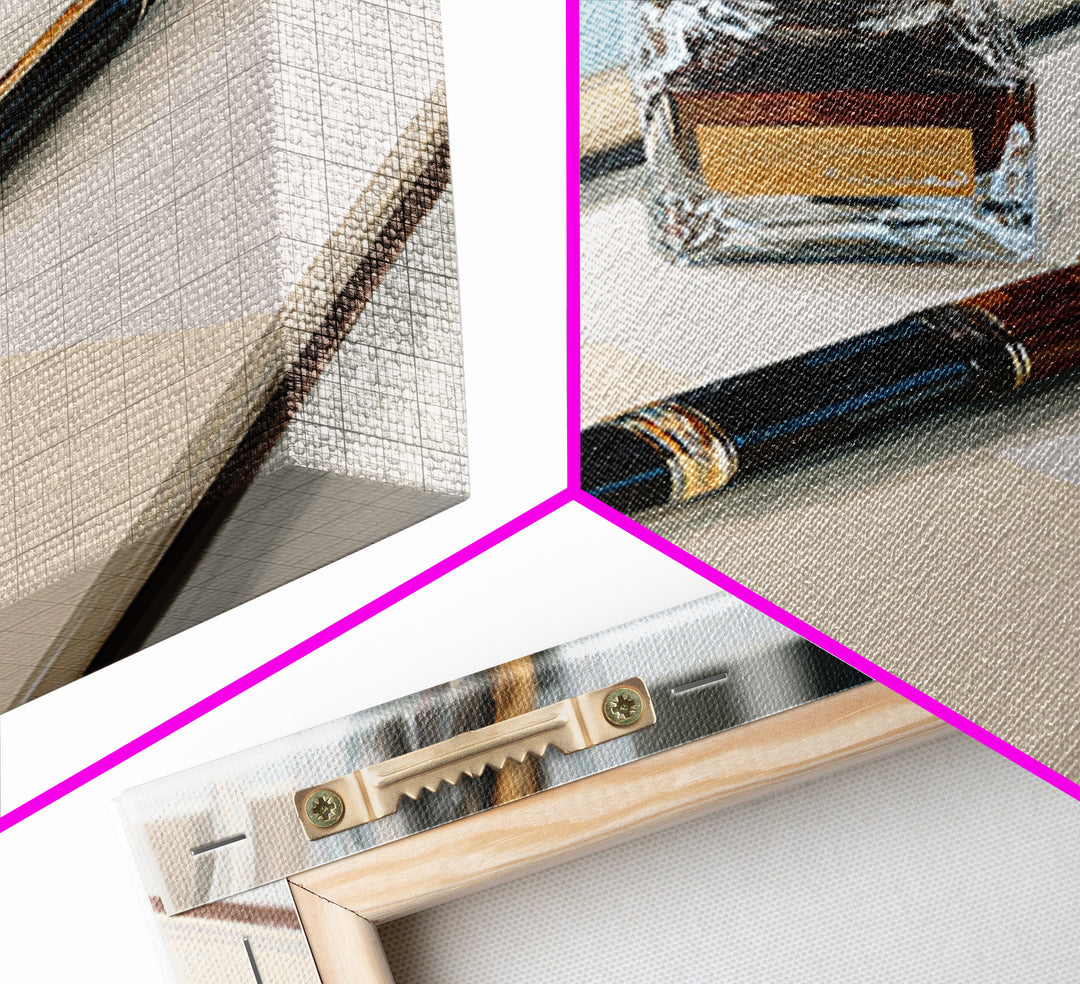 Fountain Pen and Notebook Still Life Without Canvas Print, Office Art, Ai Art, Office Decor, Oil Painting, Focus, OFF-1x1-22