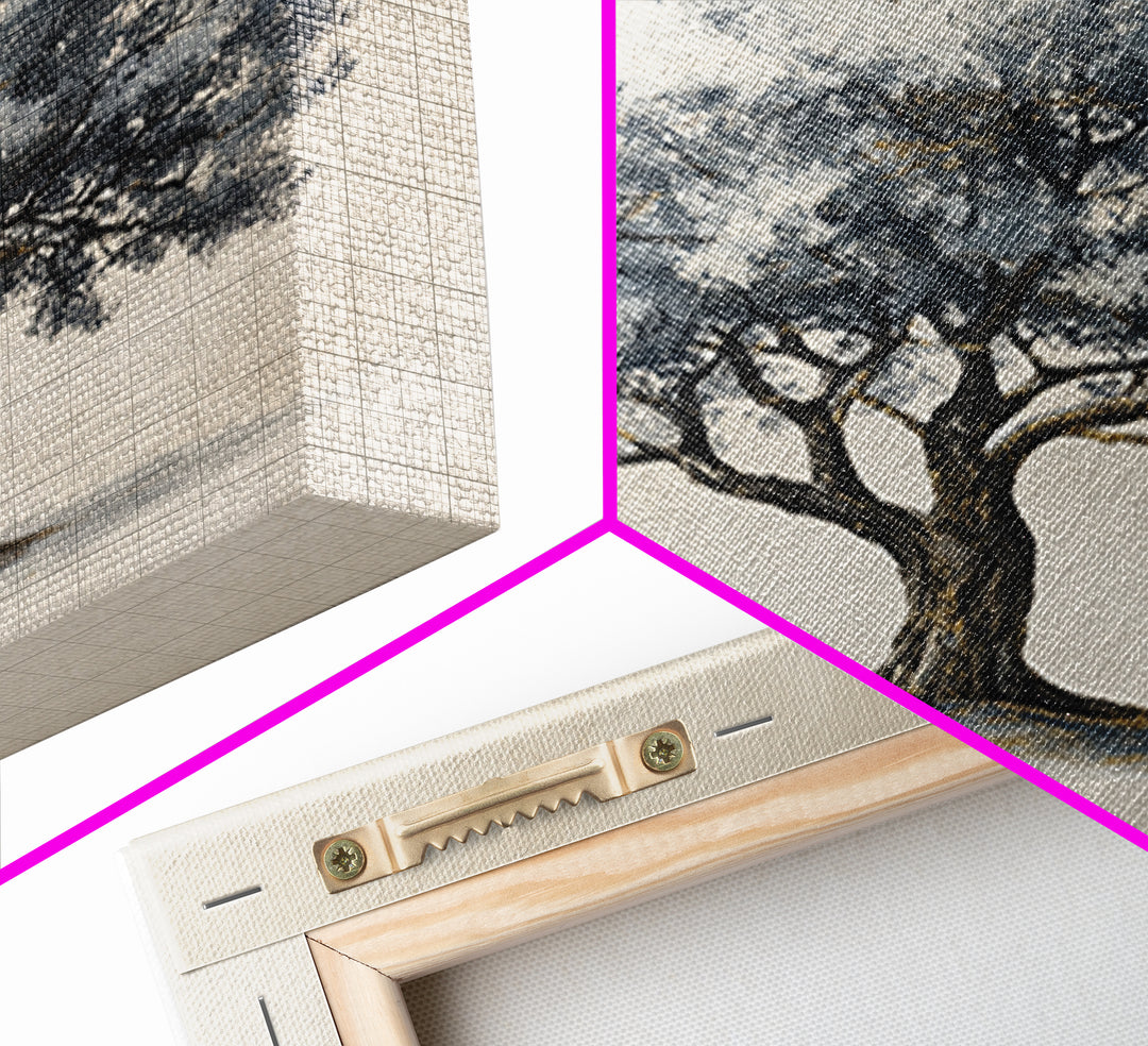 Ink Wash Tree Symbolizing Stability Canvas Print, Office Art, Modern Decor, Office Decor, Fine Art, Focus, Home Decor, OFF-1x1-86