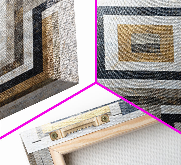 Geometric Labyrinth Pattern Canvas Print, Office Art, Downloadable Prints, Office Decor, Fine Art, Focus, Textured Painting, OFF-1x1-90