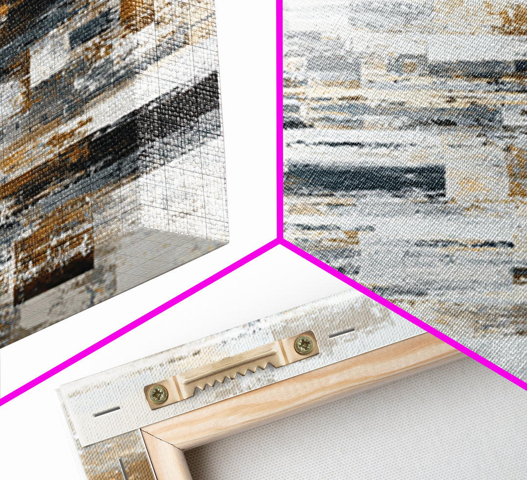 City Map Abstract Canvas Print, Office Art, Textured Painting, Office Decor, Abstract Art, Focus, Printables, Digital Wall Art, OFF-1x3-32