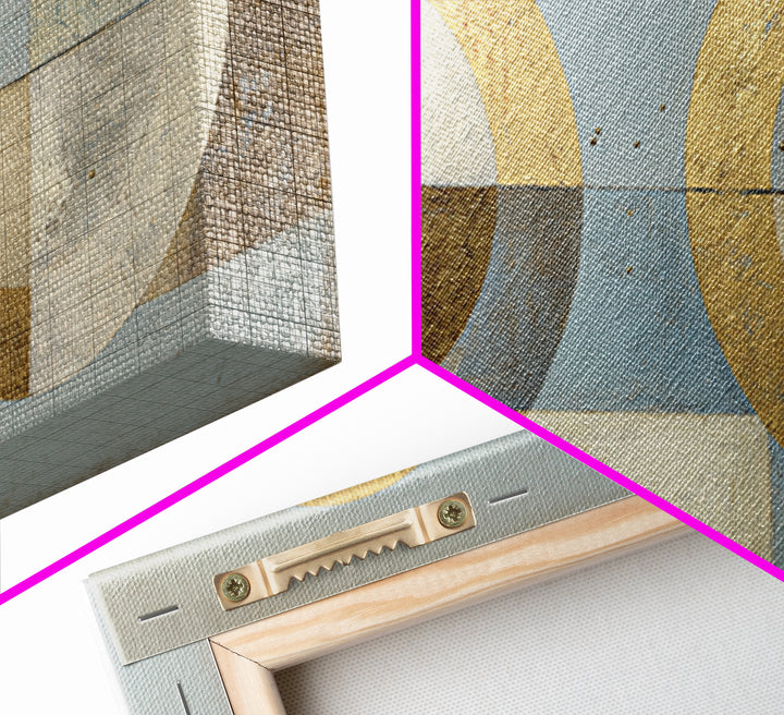 Gold Circle and Line Composition for Clarity Canvas Print, Office Art, Decor, Office Decor, Abstract Art, Focus, Wall Prints, OFF-2x1-52