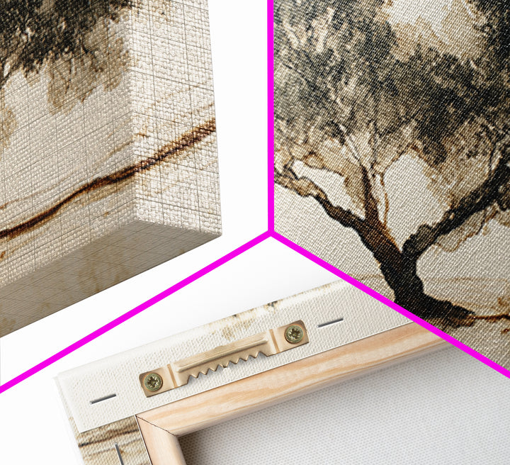 Ink Wash Tree Symbolizing Stability Canvas Print, Office Art, Wall Art, Office Decor, Fine Art, Focus, Boho, Art Deco, OFF-2x1-82