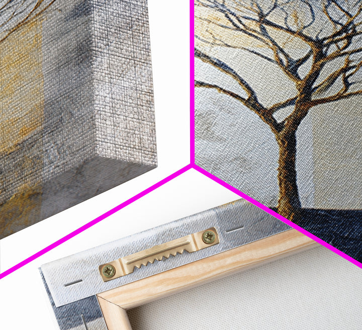 Ink Wash Tree Symbolizing Stability Framed Canvas Print, Office Art, Textured Painting, Office Decor, Fine Art, Focus, OFF-2x3-22