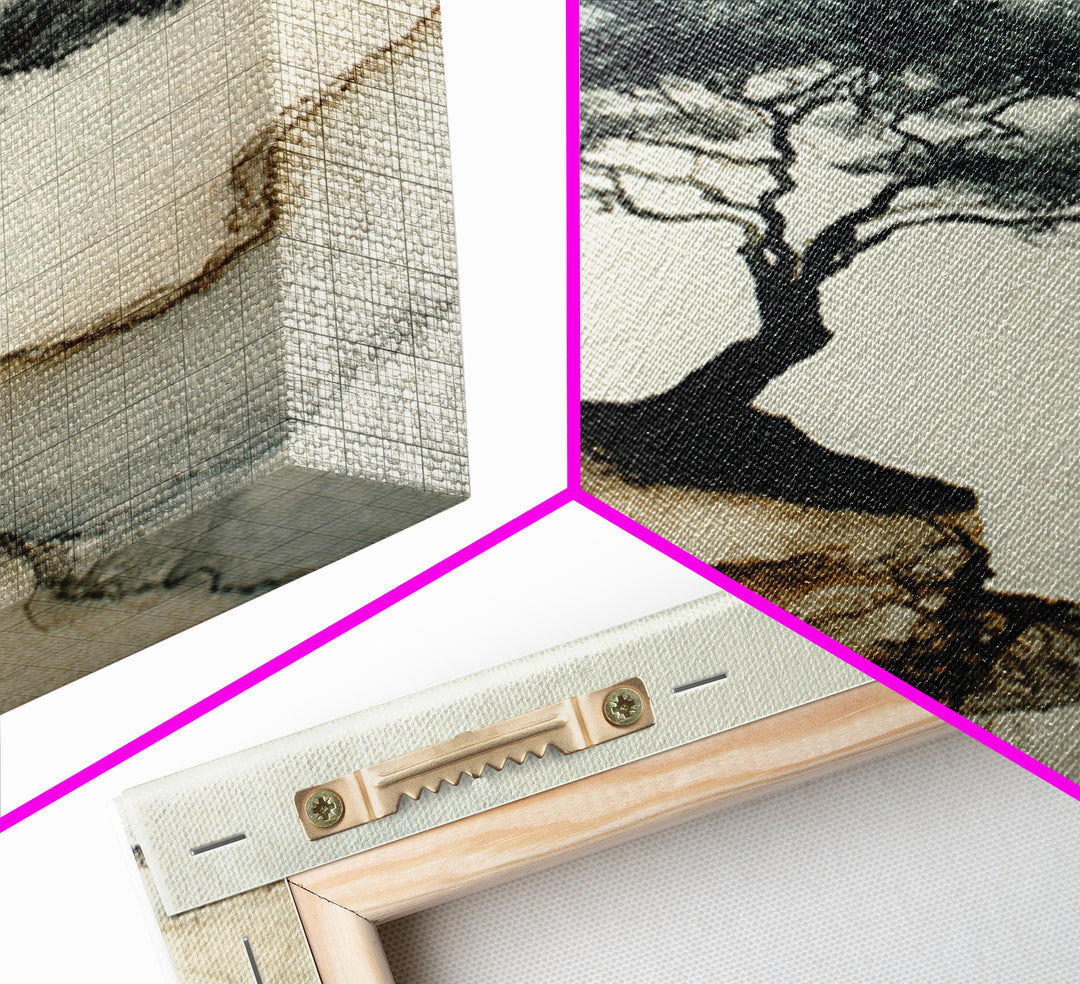 Ink Wash Tree Symbolizing Stability Canvas Print, Office Art, Poster, Office Decor, Fine Art, Focus, Canvas Wall Art, OFF-2x3-70