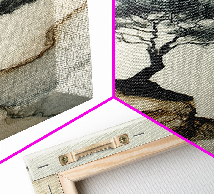Ink Wash Tree Symbolizing Stability Canvas Print, Office Art, Poster, Office Decor, Fine Art, Focus, Canvas Wall Art, OFF-2x3-70
