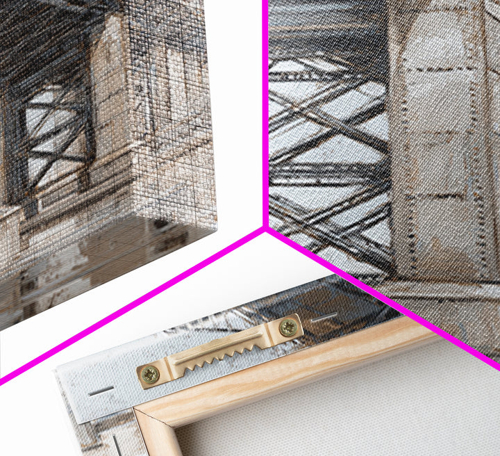 Monochrome Bridge Structure Framed Canvas Print, Office Art, Printable, Office Decor, Fine Art, Focus, Printable Art, OFF-2x3-90