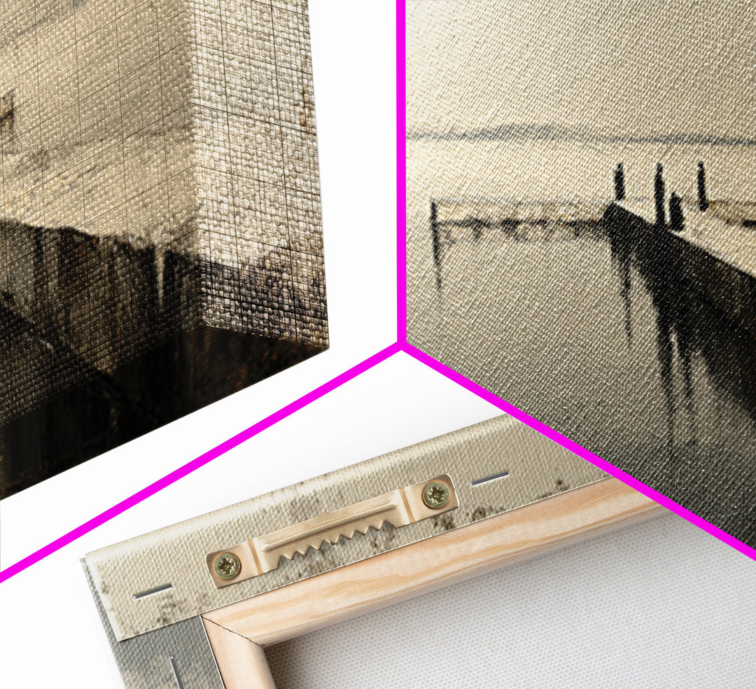 Monochrome Bridge Structure Framed Canvas Print, Office Art, Digital Art, Office Decor, Abstract Art, Focus, Ai Art, OFF-3x1-2