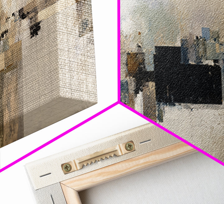 Dignified Neutral Landscape Framed Canvas Print, Office Art, Boho Decor, Office Decor, Focus, Digital Art, Pet Portrait, OFF-3x1-23
