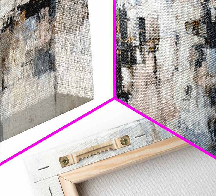 City Map Abstract Framed Canvas Print, Office Art, Boho Decor, Office Decor, Fine Art, Focus, Digital Art, Pet Portrait, OFF-3x1-60