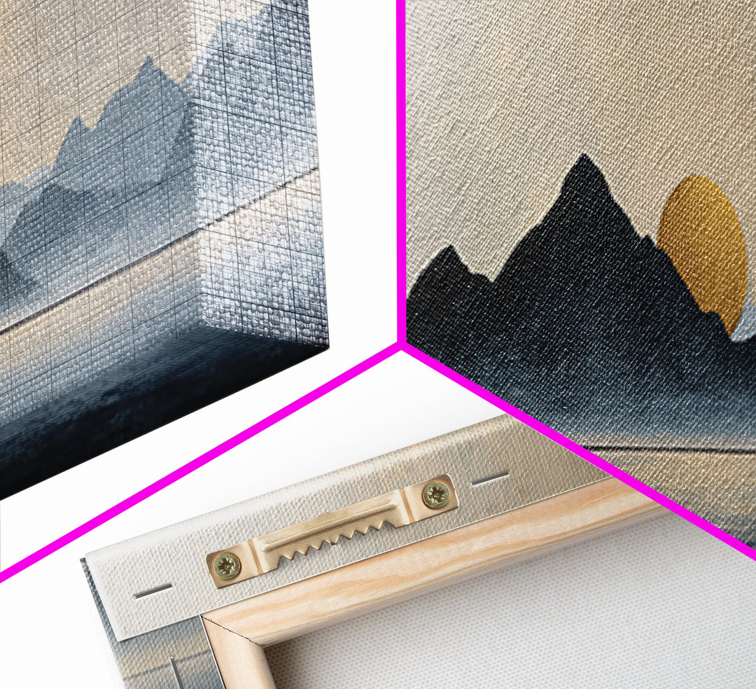 Minimal Mountain Sunrise for Focus Canvas Print, Office Art, Canvas Wall Art, Office Decor, Fine Art, Focus, Bedroom Wall Art, OFF-3x1-66