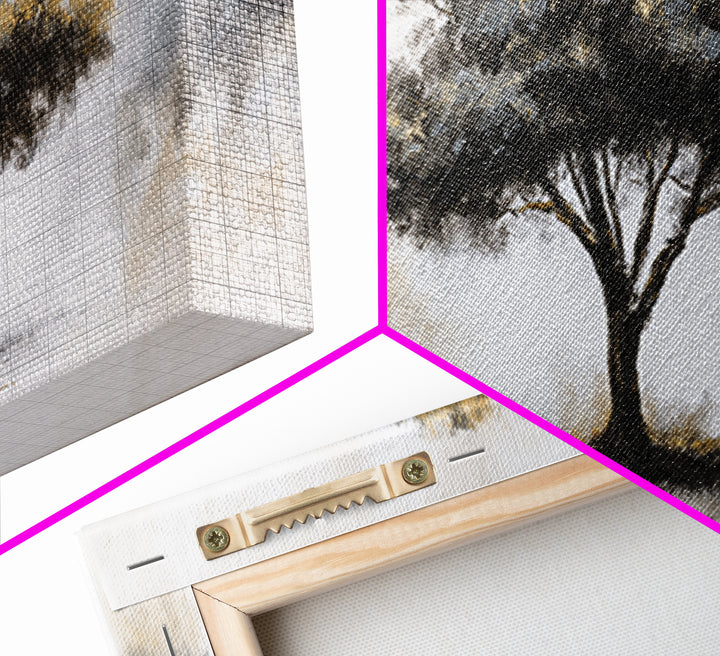 Ink Wash Tree Symbolizing Stability Canvas Print, Office Art, Poster, Office Decor, Fine Art, Focus, Canvas Wall Art, OFF-3x1-78
