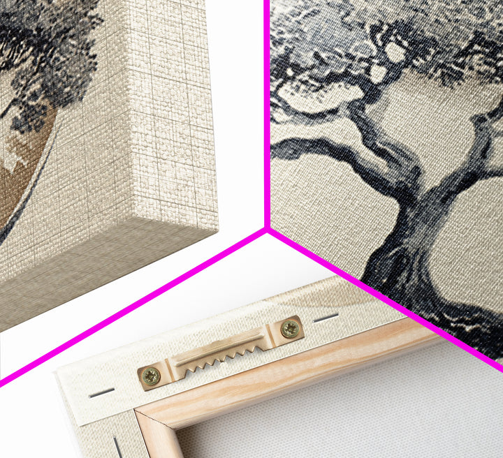 Ink Wash Tree Symbolizing Stability Framed Canvas Print, Office Art, Printable Wall Art, Office Decor, Fine Art, Focus, OFF-3x2-18