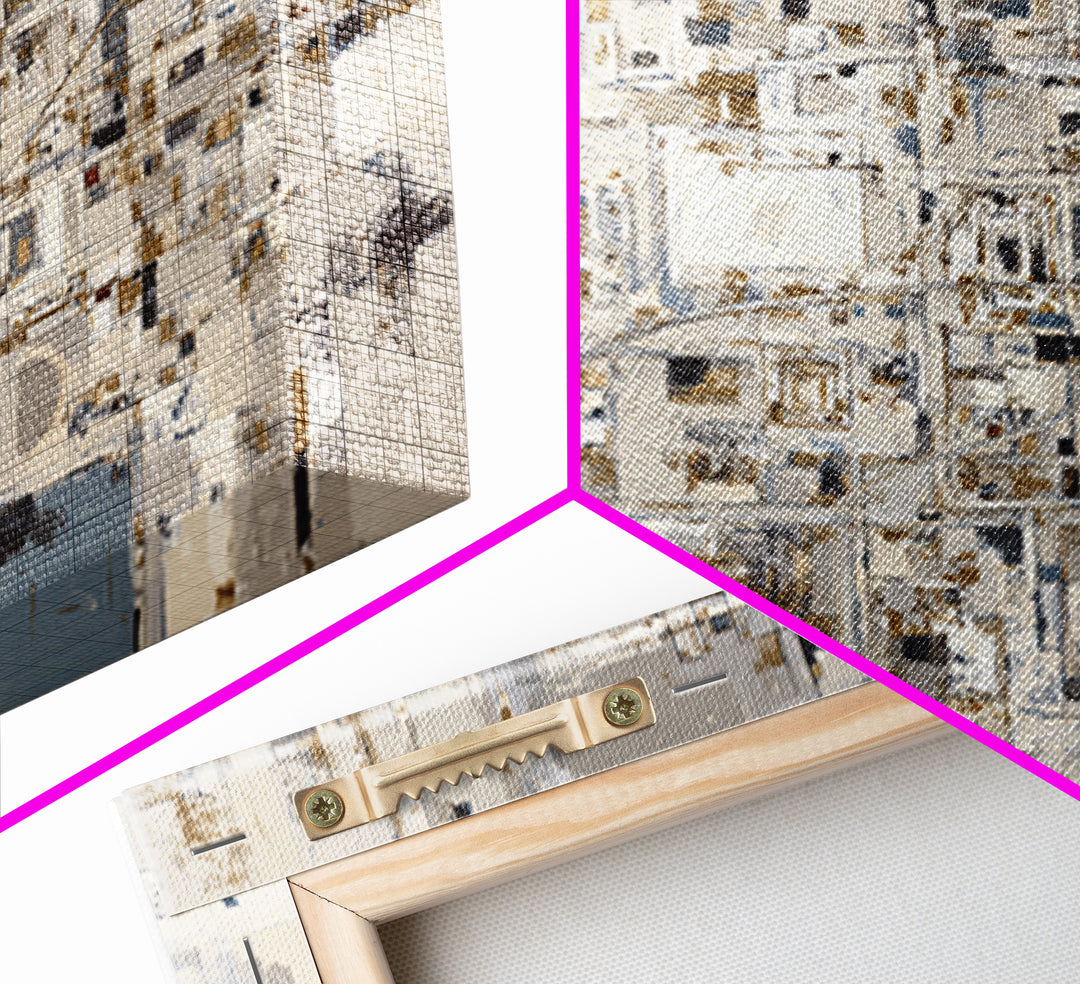 City Map Abstract Framed Canvas Print, Office Art, Abstract Art, Office Decor, Focus, Downloadable Prints, Cubicle Decor, OFF-3x2-24